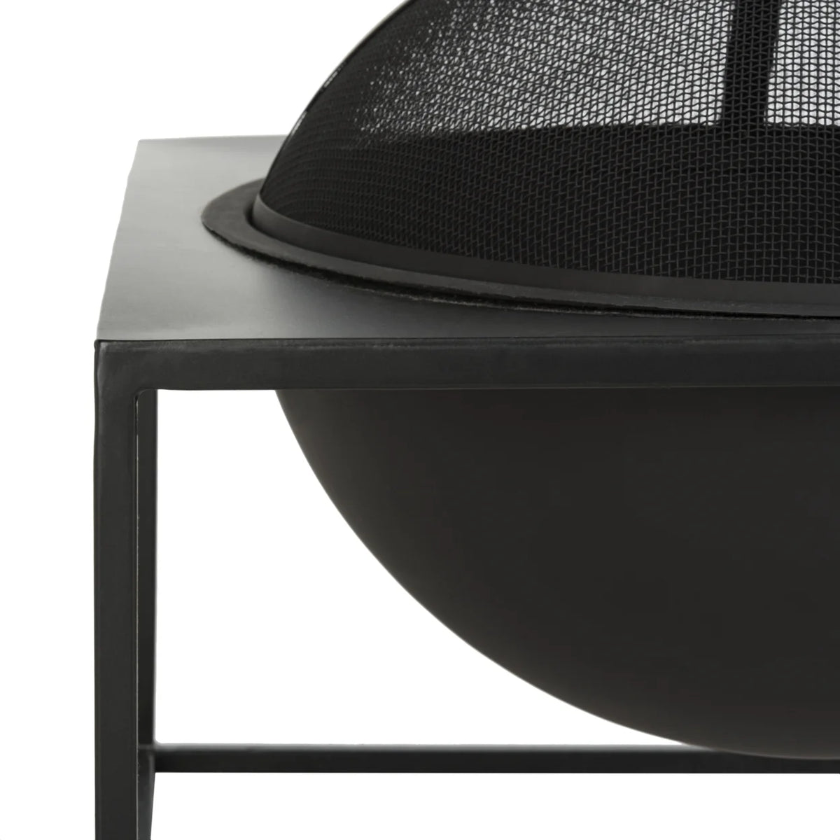 Outdoor Modern Square Fire Pit with Cover Q671956