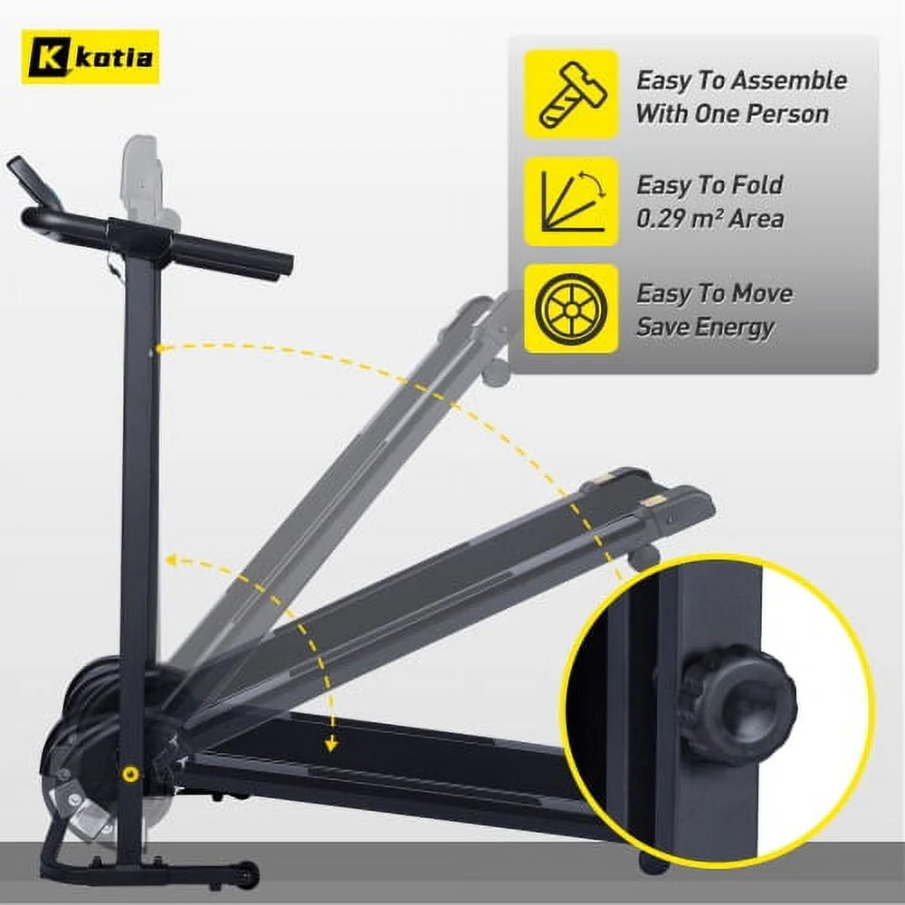 Manual Non Electric Treadmill with 10° Incline Foldable K131